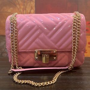 Michael Kors Pink patent stitched Handbag